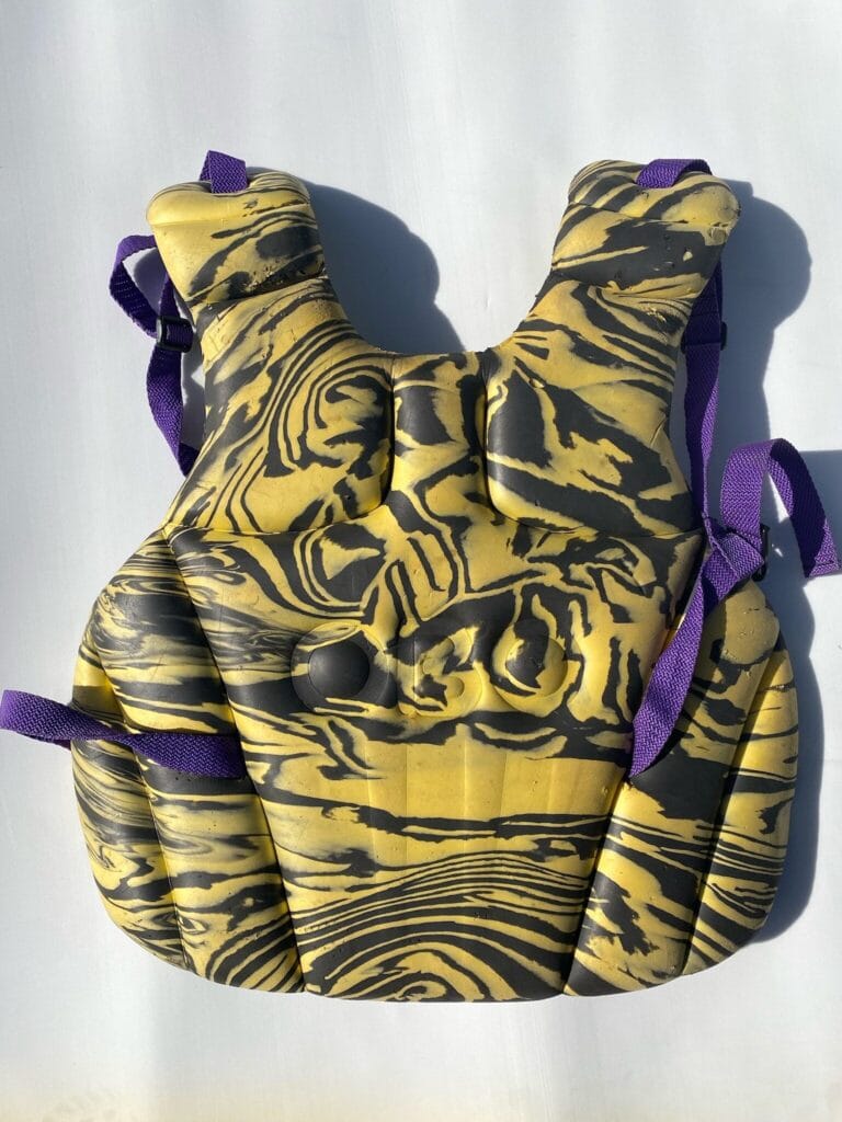 OBO Yahoo Chest Pad yellow black field hockey goalkeeper chest guard