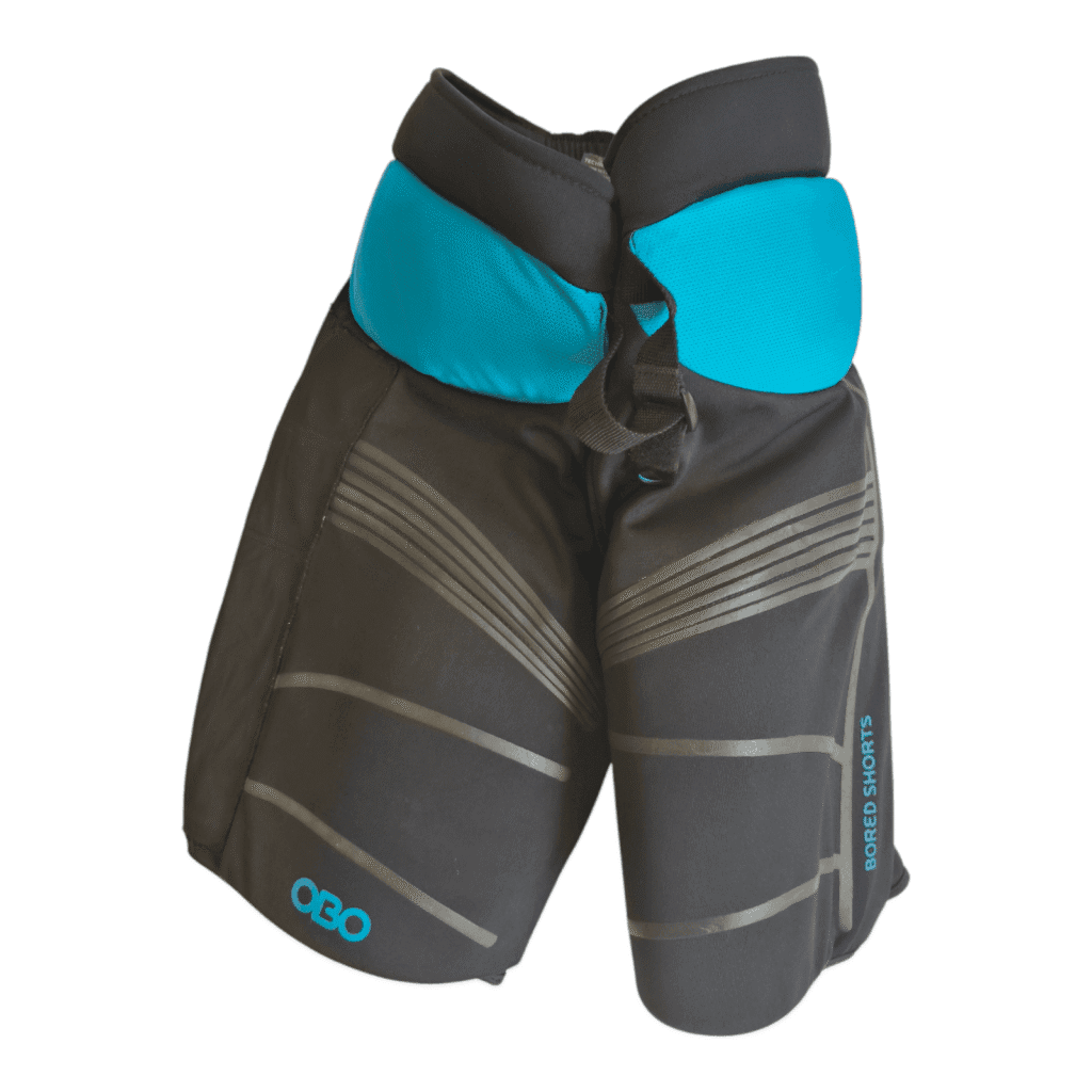 OBO Yahoo Bored Shorts Large black blue field hockey goalkeeper shorts Used Good condition