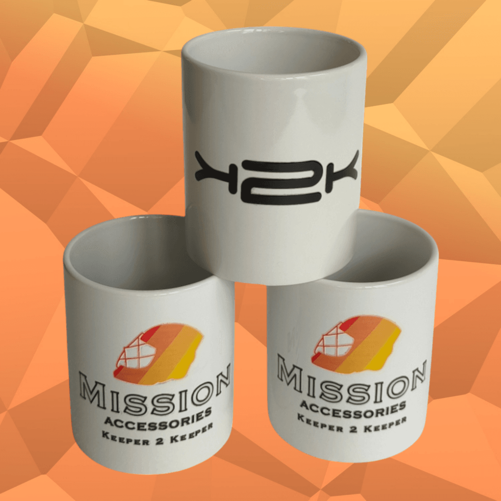 K2K Mugs - K2K field hockey goalkeeper mug with printed goalkeeper-themed design
