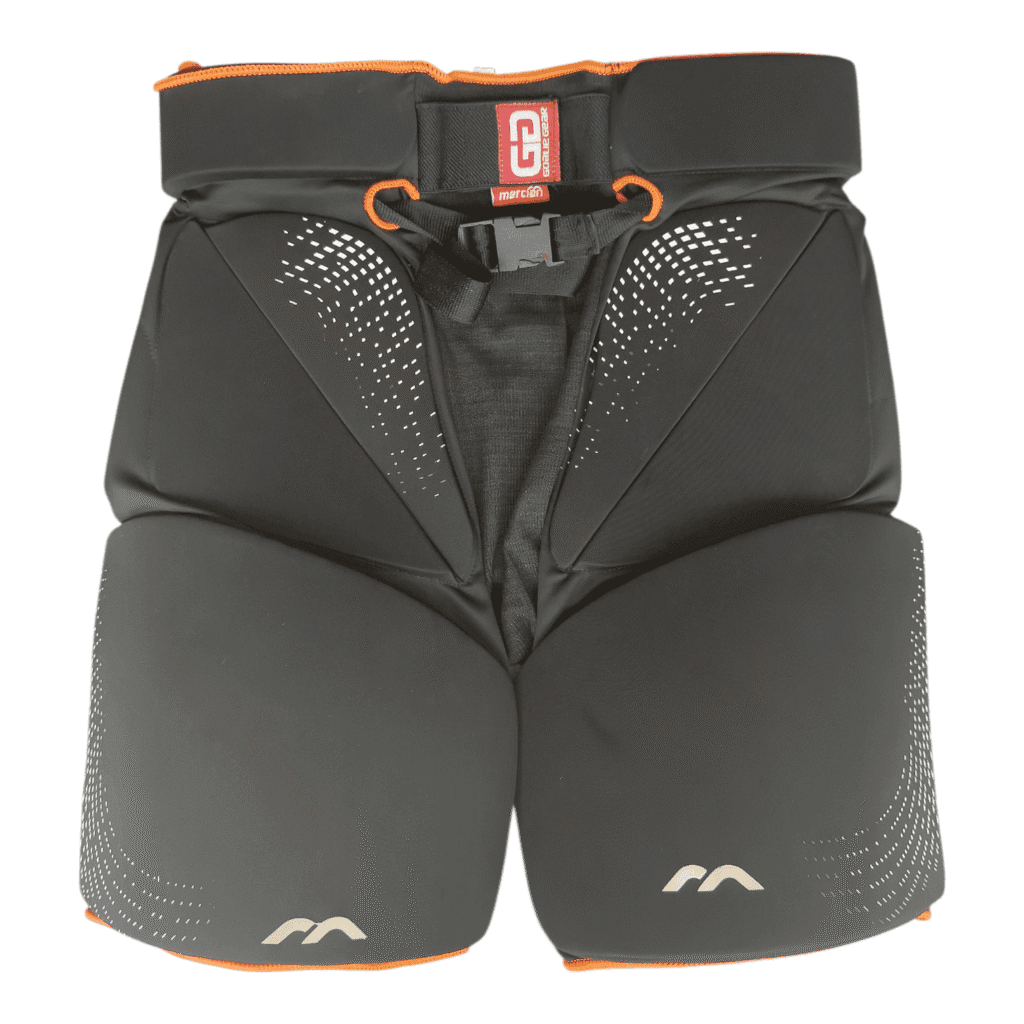 Mercian Genesis 0.2 GK Shorts black orange field hockey goalkeeper pants with over-shorts Used Very Good condition