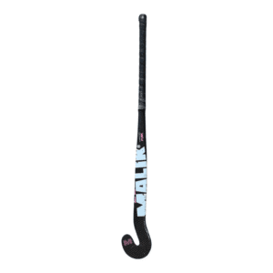 Malik Carbon-Tech Punk field hockey goalkeeper stick in black with pink and light blue graphics