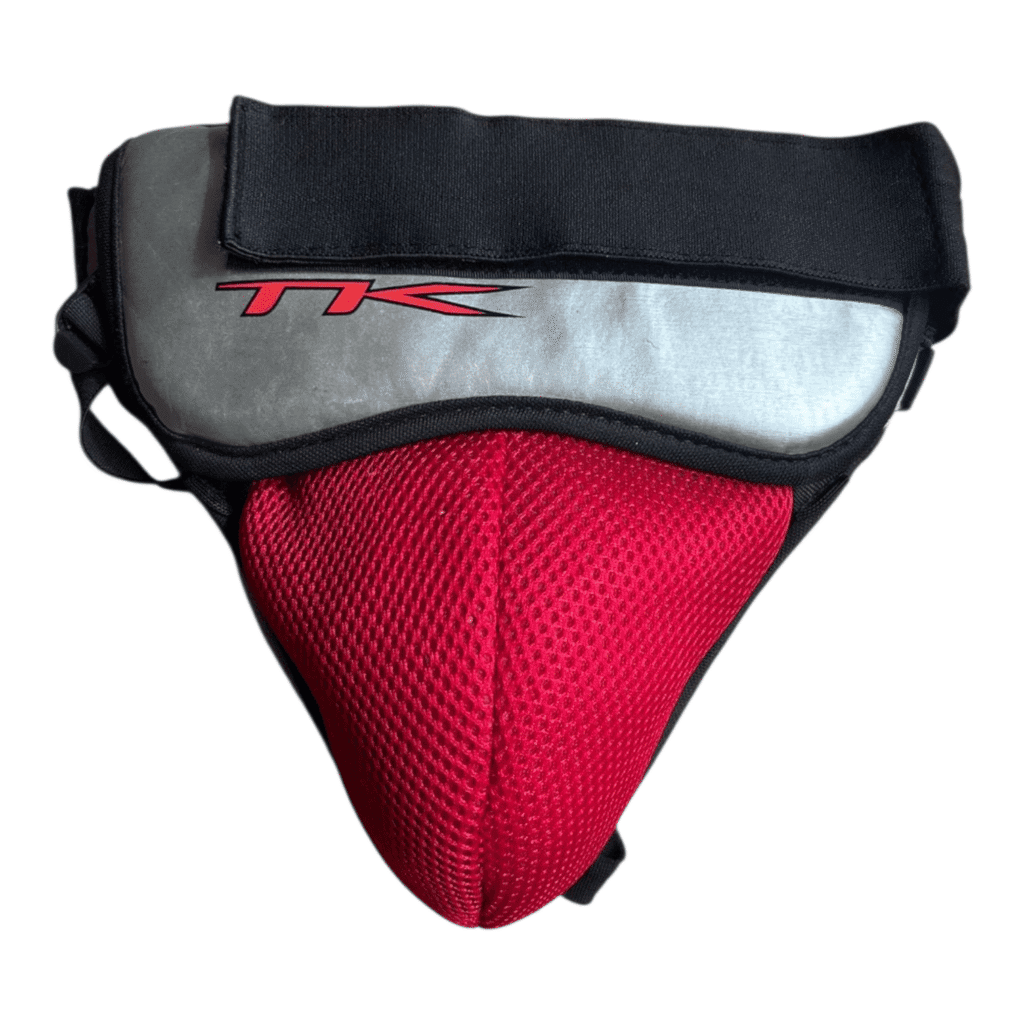 TK Men’s groin protector for field hockey goalkeepers in black silver and red
