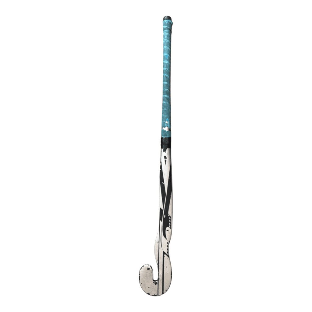 TK G5 field hockey goalkeeper stick in black and white with blue grip