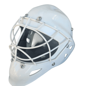 Wall Helmet Large white field hockey goalkeeper helmet with full face cage