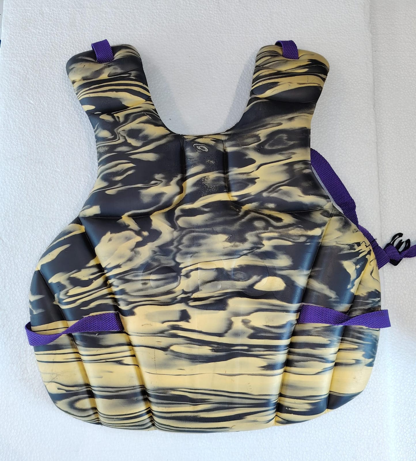 OBO Yahoo Field Hockey Goalkeeper Chest Protector Large black beige with purple straps