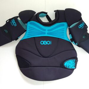 OBO Yahoo Body Armour Medium black turquoise field hockey goalkeeper chest and arm protection