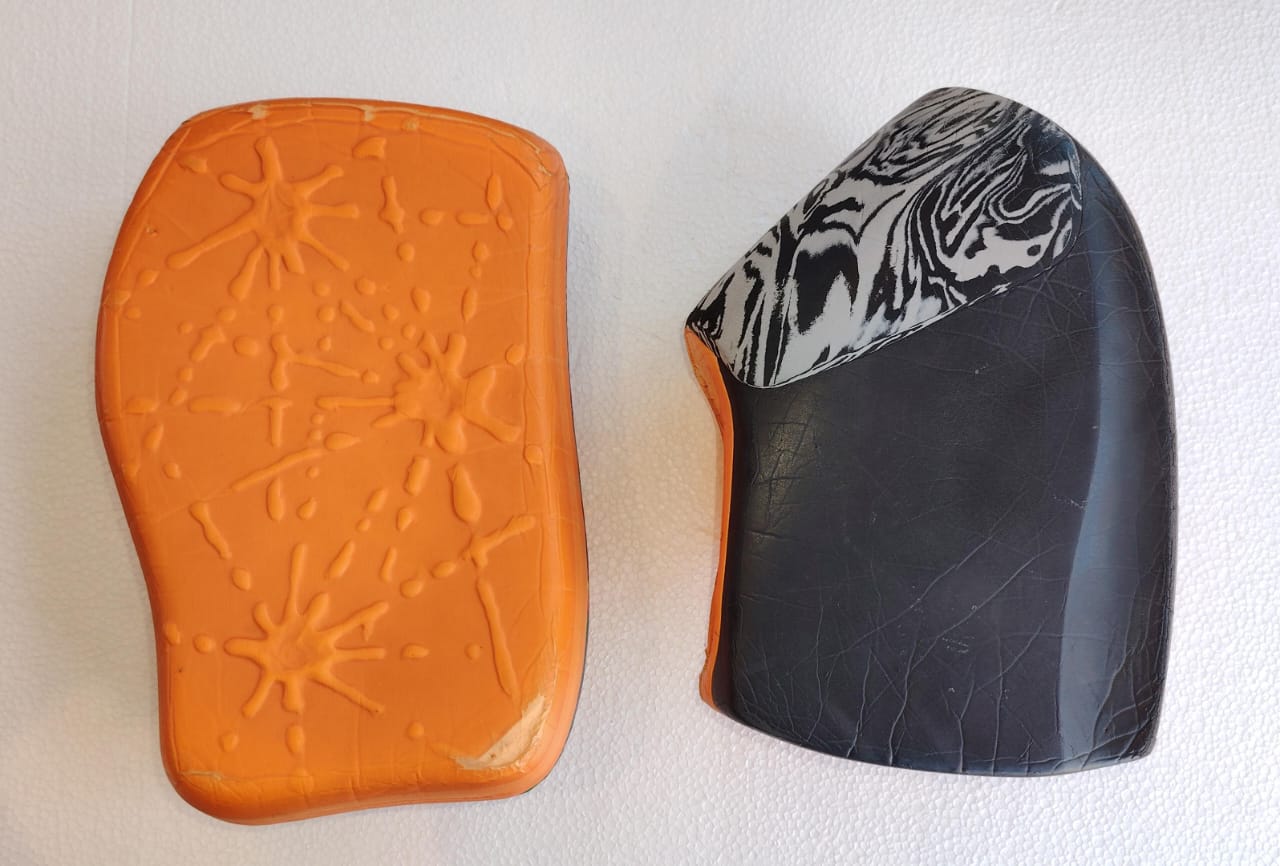 OBO ROBO Field Hockey Goalkeeper Gloves Large orange black white hand protectors