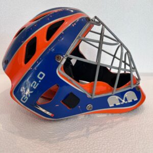 TK GX 2.0 Field Hockey Goalkeeper Helmet Large blue orange with silver metal face cage