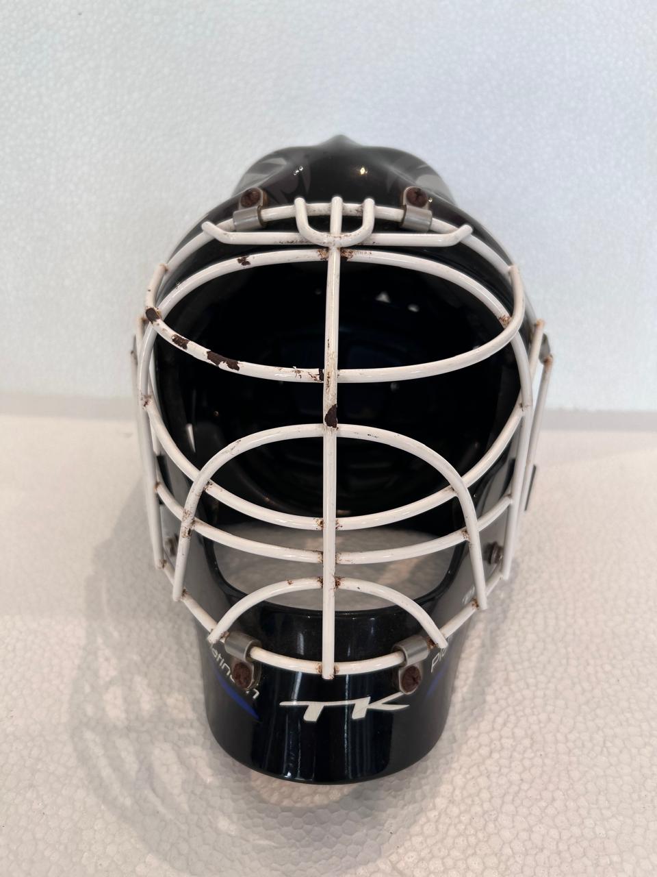 TK P1 Platinum Field Hockey Goalkeeper Helmet Large Black/White - Image 2