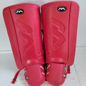Mercian Elite Pads and Kickers Large red refurbished field hockey goalkeeper set