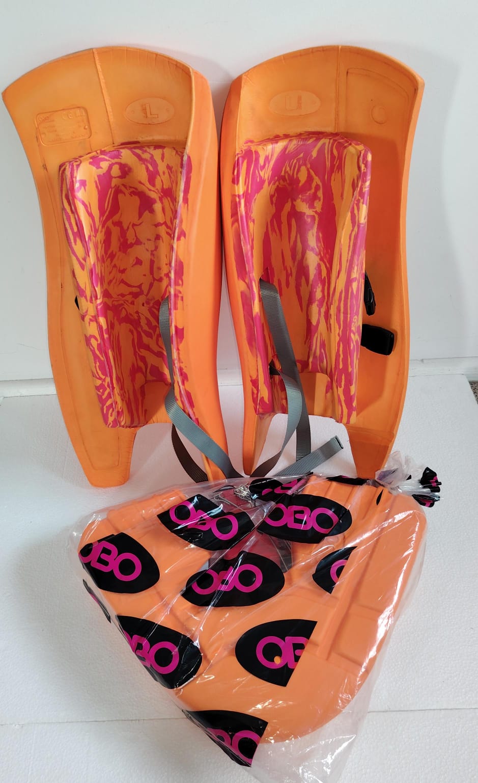 OBO OGO Pads and Kickers Large orange junior field hockey goalkeeper set