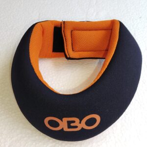 OBO Cloud Throat Guard black and orange field hockey goalkeeper neck protector