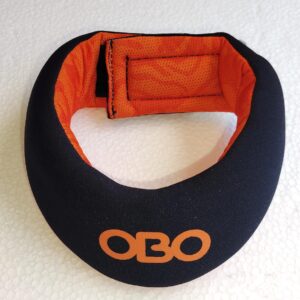 OBO Cloud Throat Guard black and orange field hockey goalkeeper neck protector